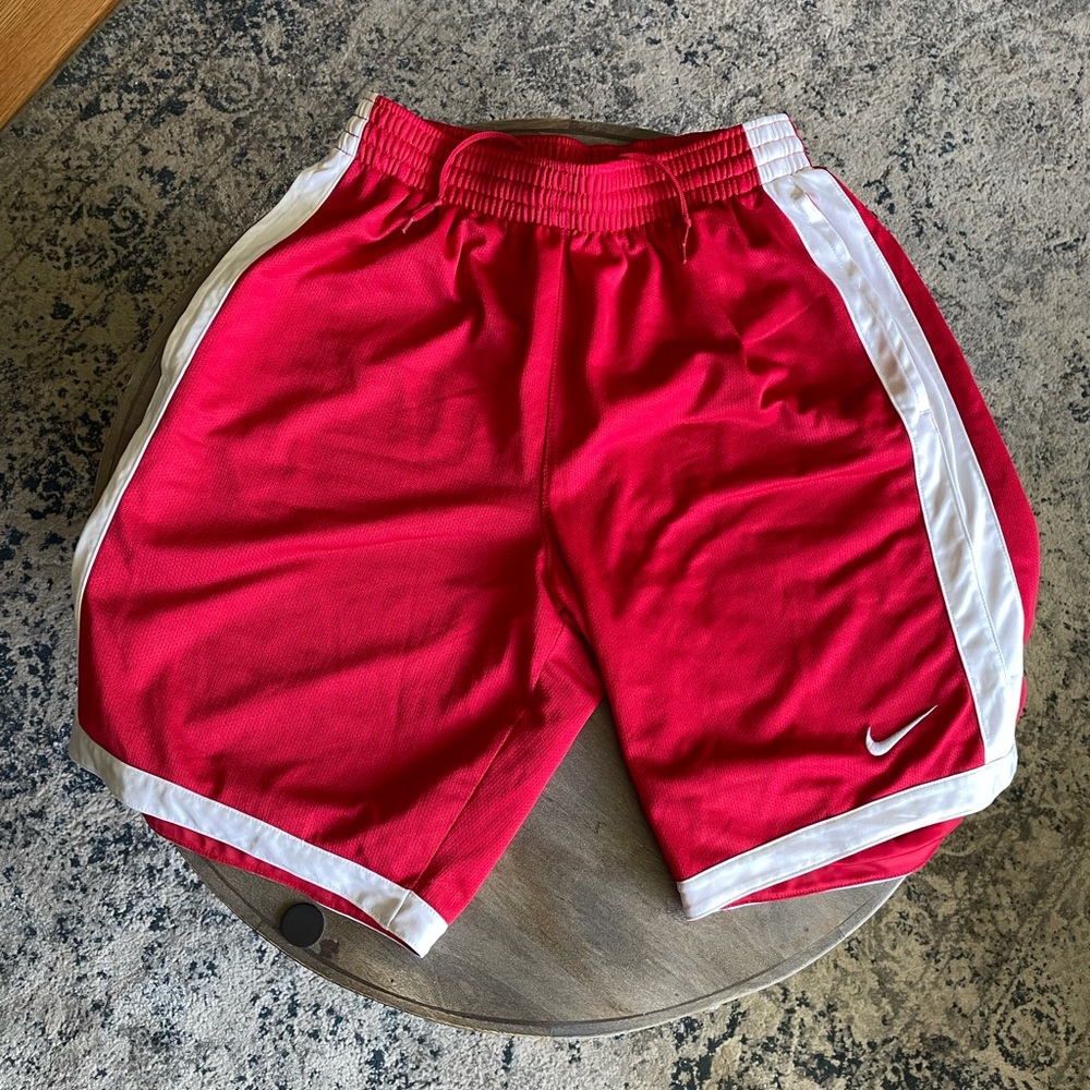 Nike Red & White Mens Mesh Basketball Shorts sz. S